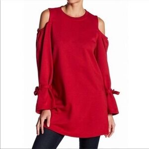 LUSH NWT Women Medium Cold Shoulder Tie Sleeve Tunic Sweater